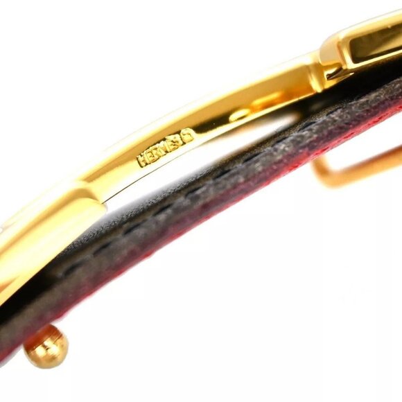 HERMES H Logo Constance Reversible Buckle Belt #70 Leather Black Red 72RH304 - Picture 4 of 12